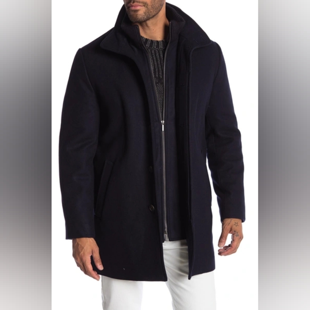 Cardinal of Canada Wool Car Coat S/P  36-38 Navy